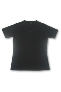 T130 訂製數碼印tee  團體訂購V領班衫 來辦訂造t-shirt供應商      黑色